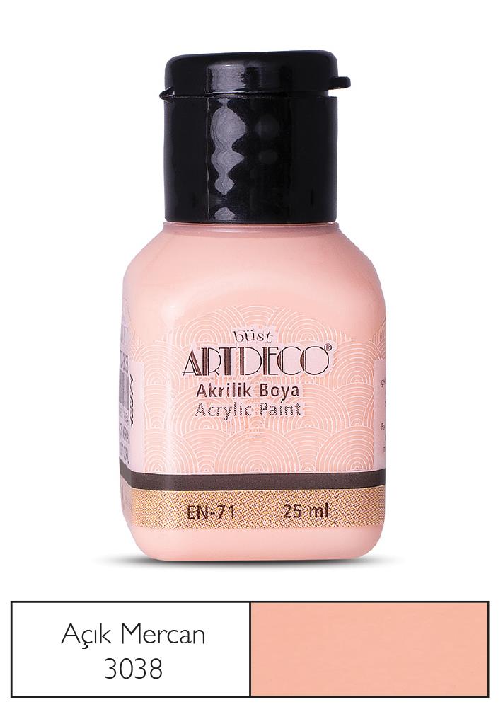 Artdeco Akrilik Boya, 25ml, Açık Mercan 3038