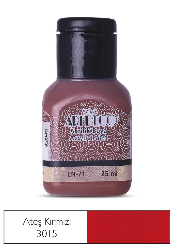 Artdeco Akrilik Boya, 25ml, Ateş Kırmızı 3015