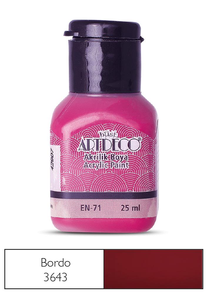 Artdeco Akrilik Boya, 25ml, Bordo 3643