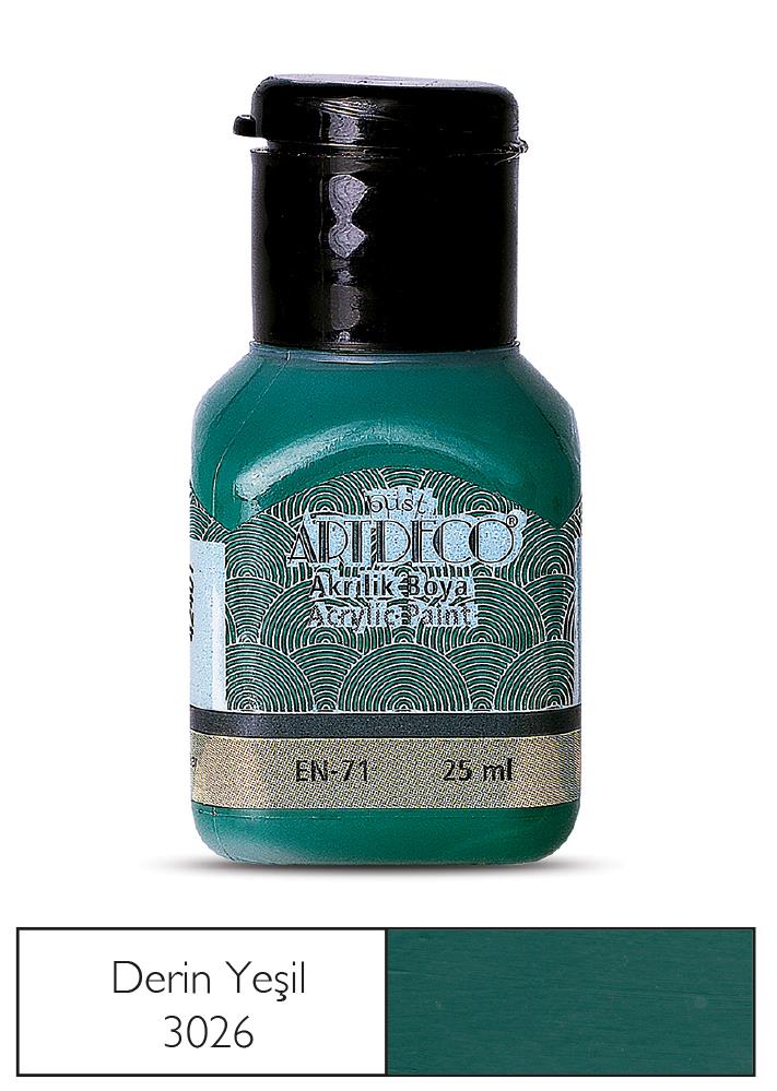 Artdeco Akrilik Boya, 25ml, Derin Yeşil 3026