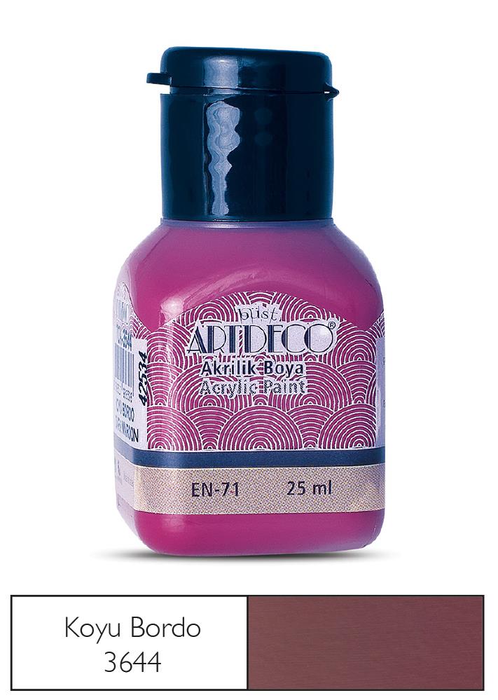 Artdeco Akrilik Boya, 25ml, Koyu Bordo 3644