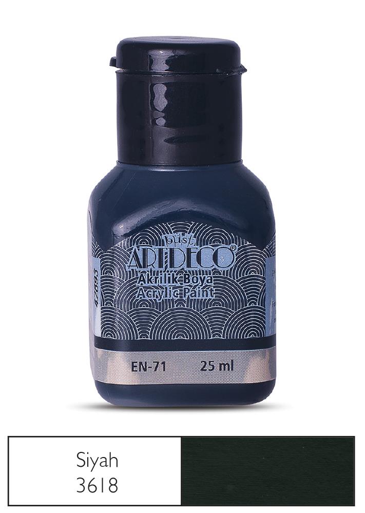 Artdeco Akrilik Boya, 25ml, Siyah 3618