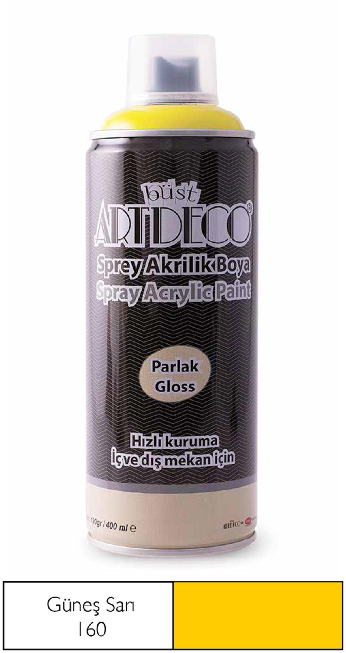 Artdeco Akrilik Sprey Boya, 400ml, Güneş Sarı 160