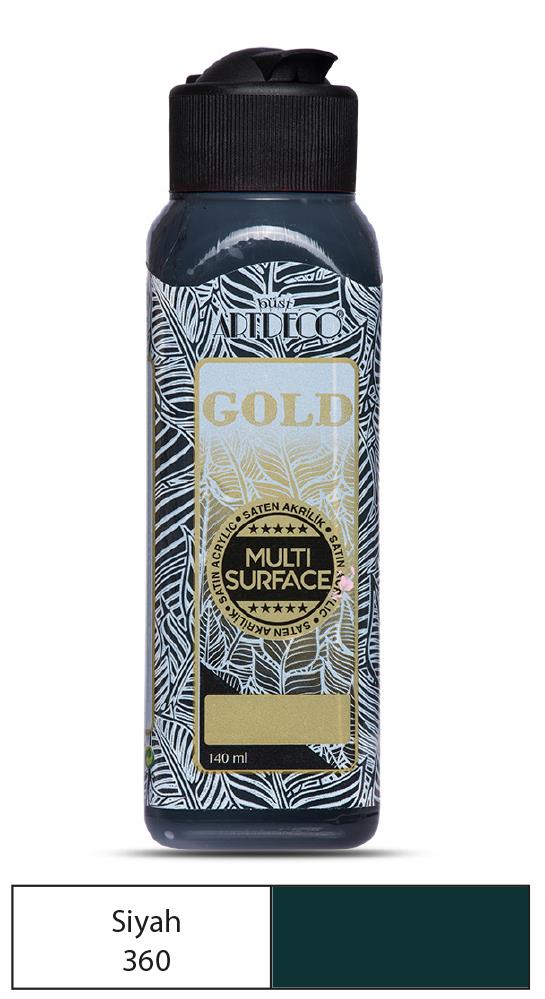 Artdeco Gold Multi-Surface Akrilik Boya, 140ml, Siyah 360