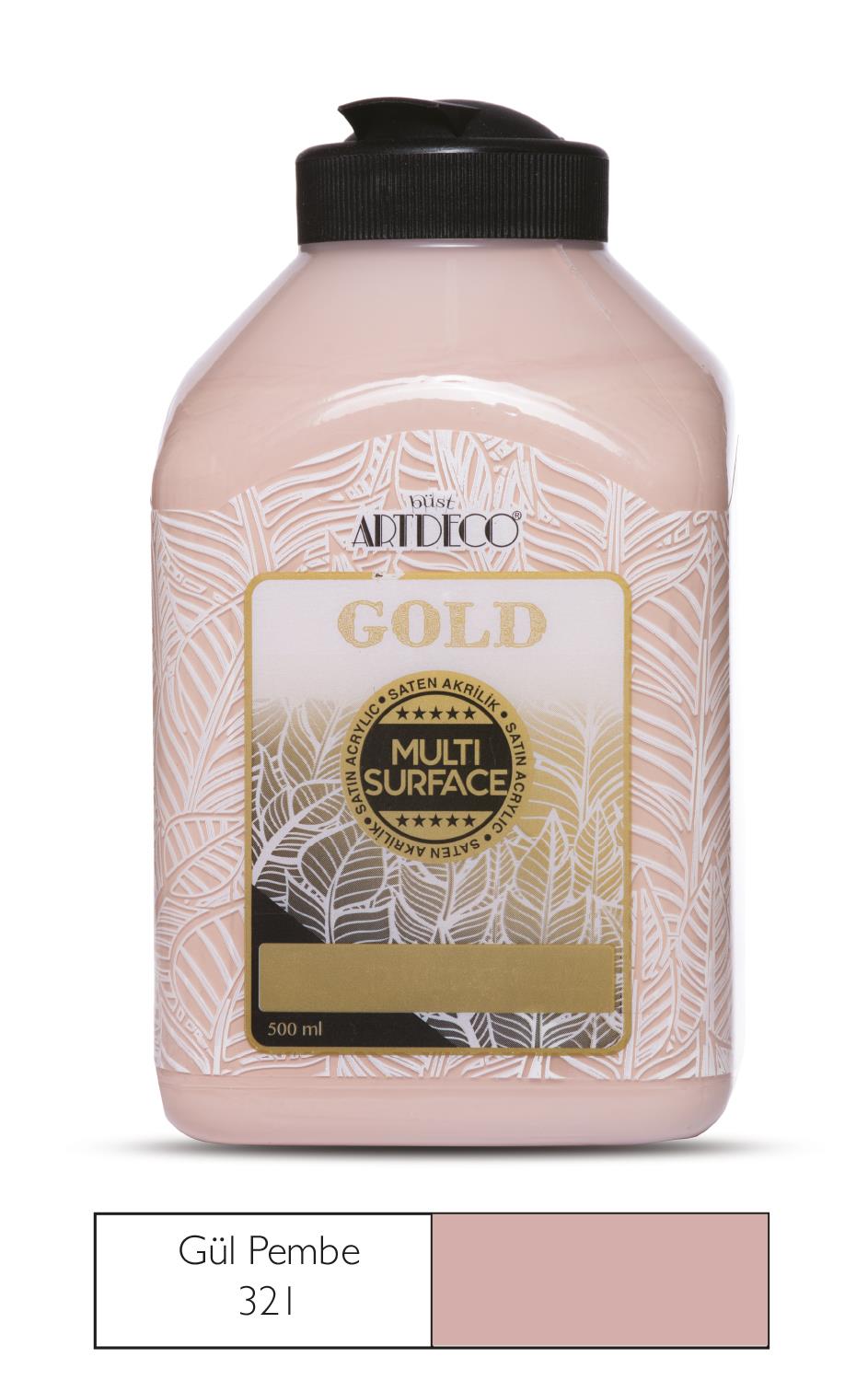Artdeco Gold Multi-Surface Akrilik Boya, 500ml, Gül Pembe 321