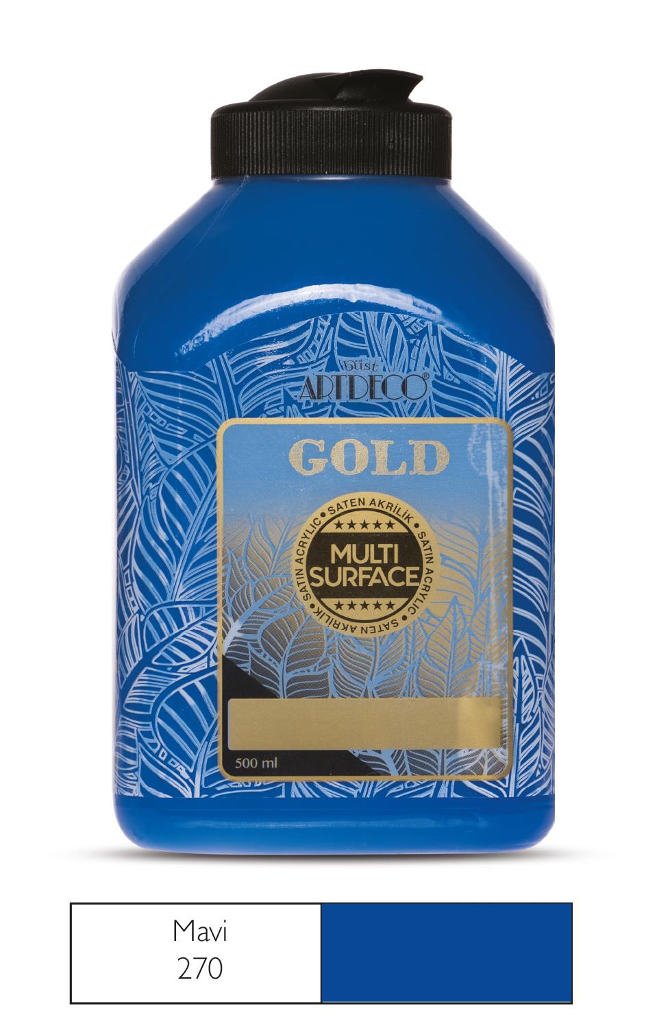 Artdeco Gold Multi-Surface Akrilik Boya, 500ml, Mavi 270