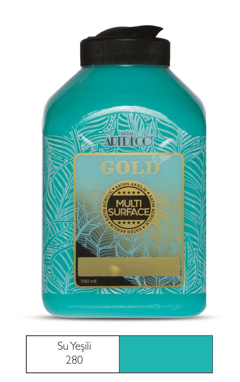 Artdeco Gold Multi-Surface Akrilik Boya, 500ml, Su Yeşili 280