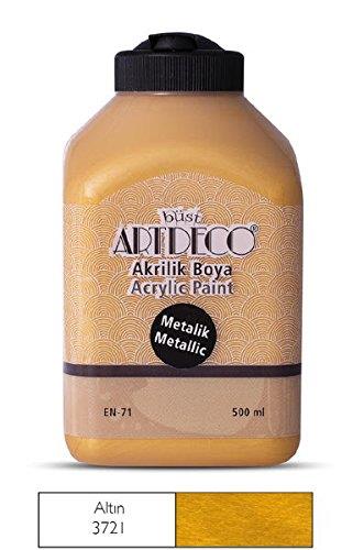Artdeco Metalik Akrilik Boya, 500ml, Altın 3721