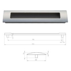 Erkul 1021 Oval Gömme Kulp, 192 mm, Inox