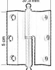 TUBA 5 cm Cumbalı Alüminyum Menteşe, Sol, Kahverengi